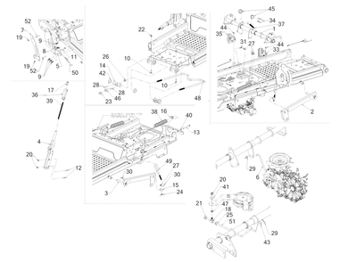Deck Lift Diagram and Parts List for Z-FORCESZ60KH (17BSDGHD010)(2018) Cub Cadet Lawn Tractor